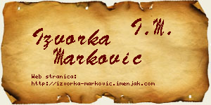 Izvorka Marković vizit kartica